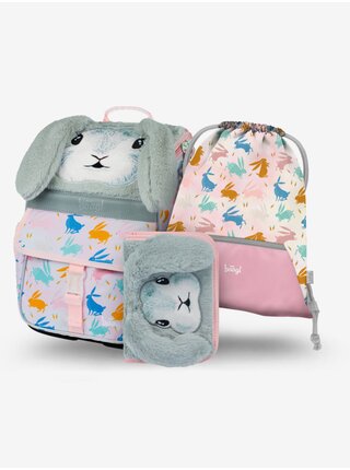 Béžový 3 SET Zippy Bunny: aktovka, penál, sáček Baagl