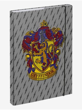 Šedé Desky na školní sešity A4 Harry Potter Nebelvír Erb Baagl