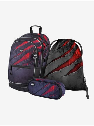 Šedý 3 set core láva: batoh, penál, sáček Baagl