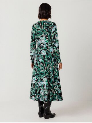 Zelené dámské květované šaty SKFK Vestido Kaule