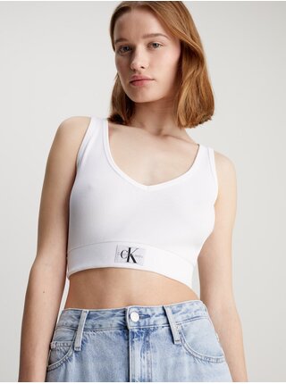 Biele dámske cropped tielko Calvin Klein Jeans