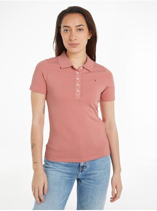 Starorůžové dámské polo tričko Tommy Hilfiger 1985 Collection