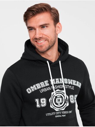 Pánská mikina s klokankou a potiskem Ombre Clothing