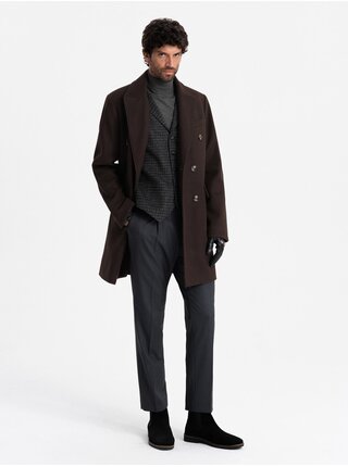 Pánsky dvojradový kabát Ombre Clothing