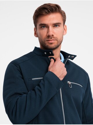 Pánska bunda so stojačikom a vreckami Ombre Clothing