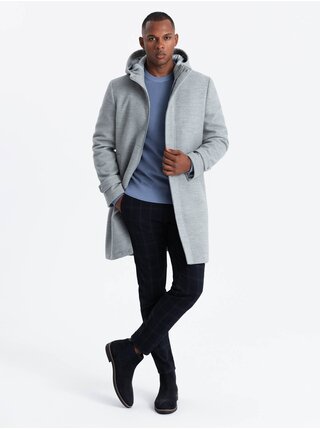 Pánsky kabát s kapucňou Ombre Clothing