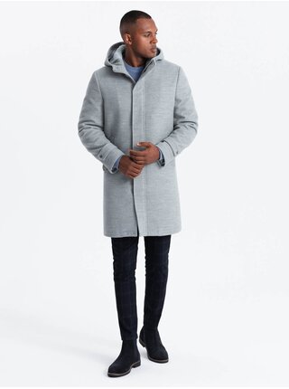 Pánsky kabát s kapucňou Ombre Clothing