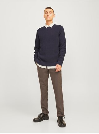 Tmavě hnědé pánské chino kalhoty Jack & Jones Marco