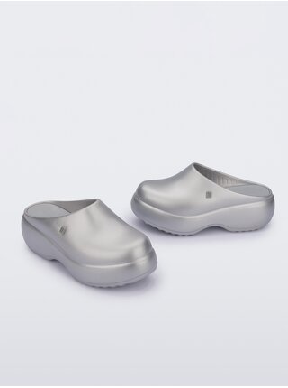 Dámské pantofle ve stříbrné barvě Melissa Free Clog Platform