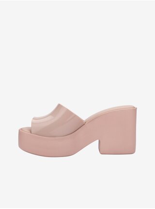 Svetloružové dámske šľapky na podpätku Melissa
