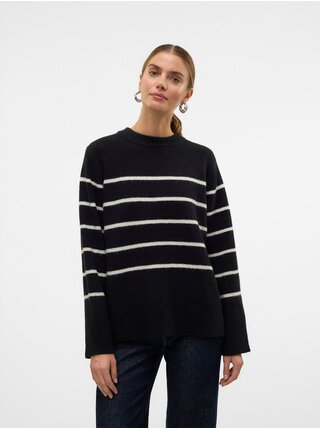 Béžovo-černý dámský pruhovaný svetr Vero Moda Flawless