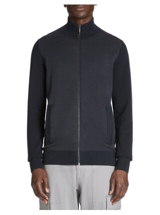 Tmavě modrý pánský kardigan na zip Celio Jusnow slim