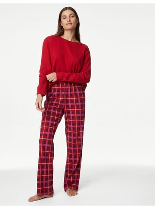 Pyžamová souprava s potiskem, z čisté bavlny Marks & Spencer červená