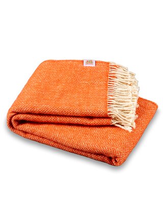 Vlněná deka Elma II - oranžová