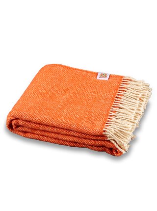 Vlněná deka Elma II - oranžová