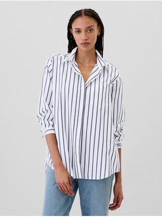 Pruhovaná oversize košeľa Poplin Big Shirt GAP