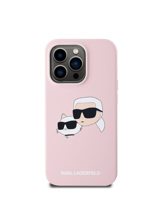 Liquid Silicone Double Heads Magsafe Zadní Kryt pro iPhone 14 Pro Max Pink Karl Lagerfeld
