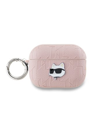 Karl Lagerfeld PU Embossed Choupette Head Pouzdro pro AirPods Pro 2 Pink