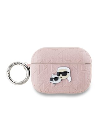 Karl Lagerfeld PU Embossed Karl and Choupette Heads Pouzdro pro AirPods Pro 2 Pink