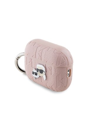 Karl Lagerfeld PU Embossed Karl and Choupette Heads Pouzdro pro AirPods Pro 2 Pink