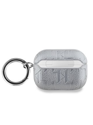 Karl Lagerfeld PU Embossed Karl Head Pouzdro pro AirPods Pro Silver