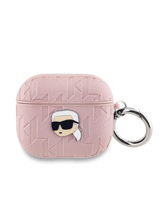 PU Embossed Karl Head Pouzdro pro AirPods 3 Pink Karl Lagerfeld