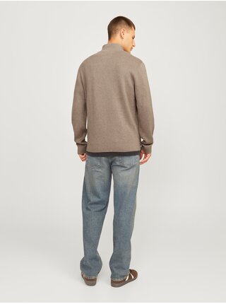 Béžový pánský svetr se zipem Jack & Jones