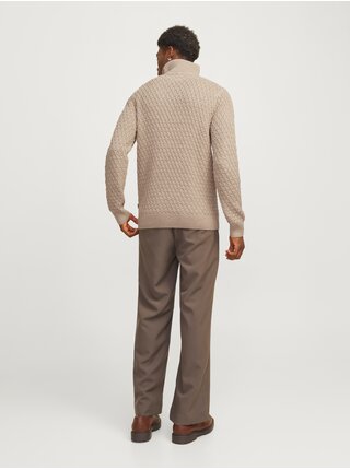 Béžový pánský svetr se zipem Jack & Jones Blunorth
