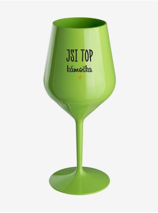 Si TOP KÁMOŠKA - zelený nerozbitný pohár na víno 470 ml
