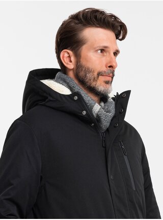 Pánska dlhá bunda parka Ombre Clothing