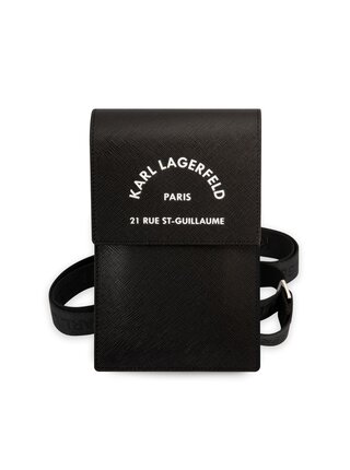 Karl Lagerfeld Saffiano Rue Saint Guillaume Taška na Telefon Black