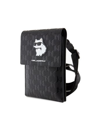 Karl Lagerfeld Saffiano Monogram Choupette NFT Taška na Telefon Black