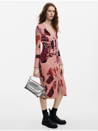 Dámské vzorované úpletové šaty Desigual Maxflower Scrbble Lacroix