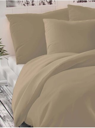 Saténové povlečení LUXURY COLLECTION 140x200, 70x90cm béžové