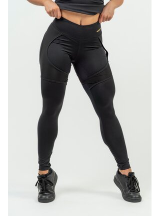 NEBBIA Dámské sportovní legíny se síťkou INTENSE Mesh 838 Gold Nebbia