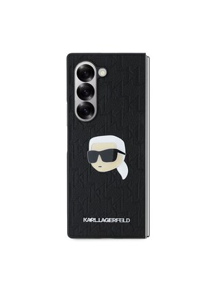 Karl Lagerfeld PU Saffiano Monogram Karl Head Zadní Kryt pro Samsung Galaxy Z Fold 6 Black