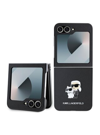 Karl Lagerfeld PU Saffiano Karl and Choupette Zadní Kryt pro Samsung Galaxy Z Flip 6 Black
