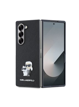 Karl Lagerfeld PU Saffiano Karl and Choupette Zadní Kryt pro Samsung Galaxy Z Fold 6 Black