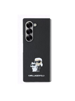 Karl Lagerfeld PU Saffiano Karl and Choupette Zadní Kryt pro Samsung Galaxy Z Fold 6 Black