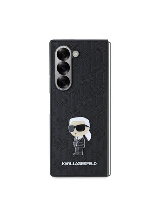 Karl Lagerfeld PU Saffiano Monogram Ikonik Zadní Kryt pro Samsung Galaxy Z Fold 6 Black