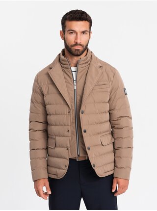 Pánská prošívaná bunda Ombre Clothing