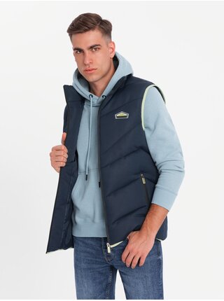 Pánská prošívaná vestas neonovými akcenty Ombre Clothing