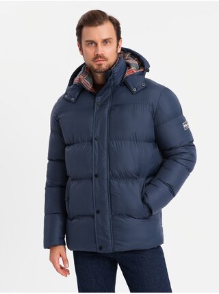 Pánská bunda s kostkovanou podšívkou Ombre Clothing