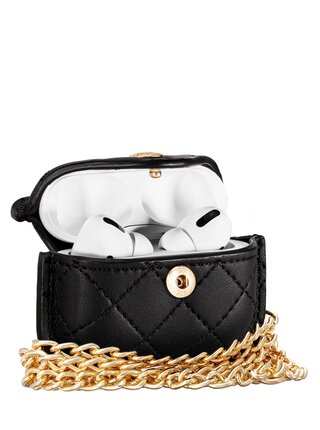 Černé kožené pouzdro Anne Klein na sluchátka Apple AirPods Pro