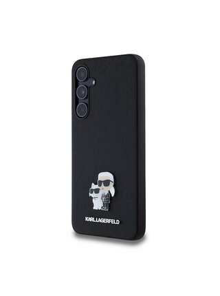 Karl Lagerfeld PU Saffiano Metal Karl and Choupette Zadní Kryt pro Samsung Galaxy A55 5G Black