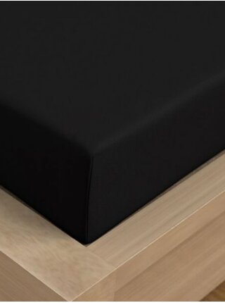 Saténové prostěradlo Luxury Collection 220x200cm černé Kvalitex