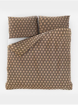 Saténové francouzské povlečení Luxury Collection 1+2, 200x200, 70x90cm Carero béžové Kvalitex