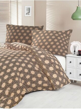 Saténové povlečení Luxury Collection 140x200, 70x90cm Carero béžové Kvalitex