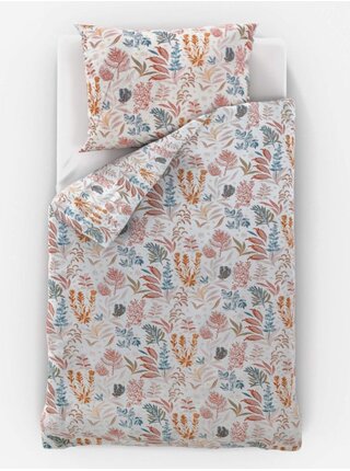 Saténové prodloužené povlečení Luxury Collection 140x220, 70x90cm Coral garden Kvalitex