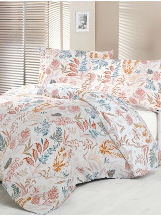 Saténové prodloužené povlečení Luxury Collection 140x220, 70x90cm Coral garden Kvalitex